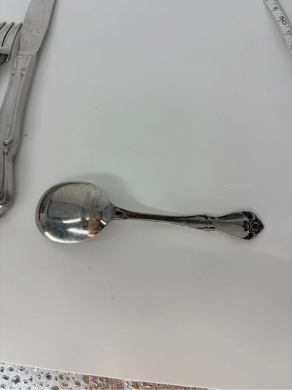 Oneida Ltd. 1881 Rogers Classic Rose Stainless Steel 3pc Infant Baby Flatware